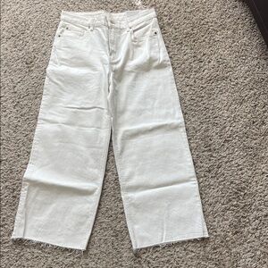 Women's High-Waist Wide Leg White Jeans